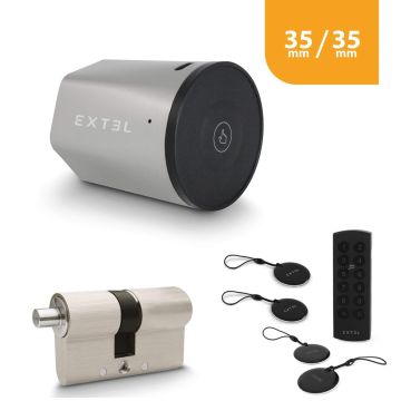 Extel Lock Smart Lock Set + Zylinder 35/35 mm + Funk-Tastatur + 2 zusätzliche Schlüsselkarten