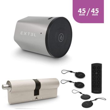 Extel Lock Smart Lock Set + Zylinder 45/45 mm + Funk-Tastatur + 2 zusätzliche Schlüsselkarten