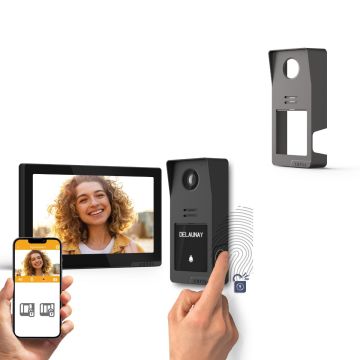 Kabelgebundene Gegensprechanlage Digital Connect + Gehäuse in Graphit