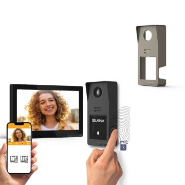 Kabelgebundene Gegensprechanlage Digital Connect + Gehäuse in Titangrau