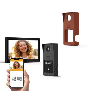 Kabelgebundene Gegensprechanlage Digital Connect + Gehäuse in Terrakotta