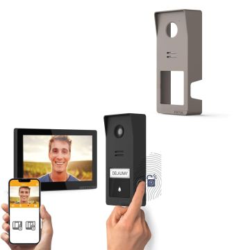 Drahtlose Gegensprechanlage Wave 3 + titangraues Schale für Türstation